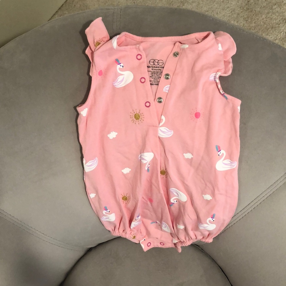 Cute and comfy pink romper.